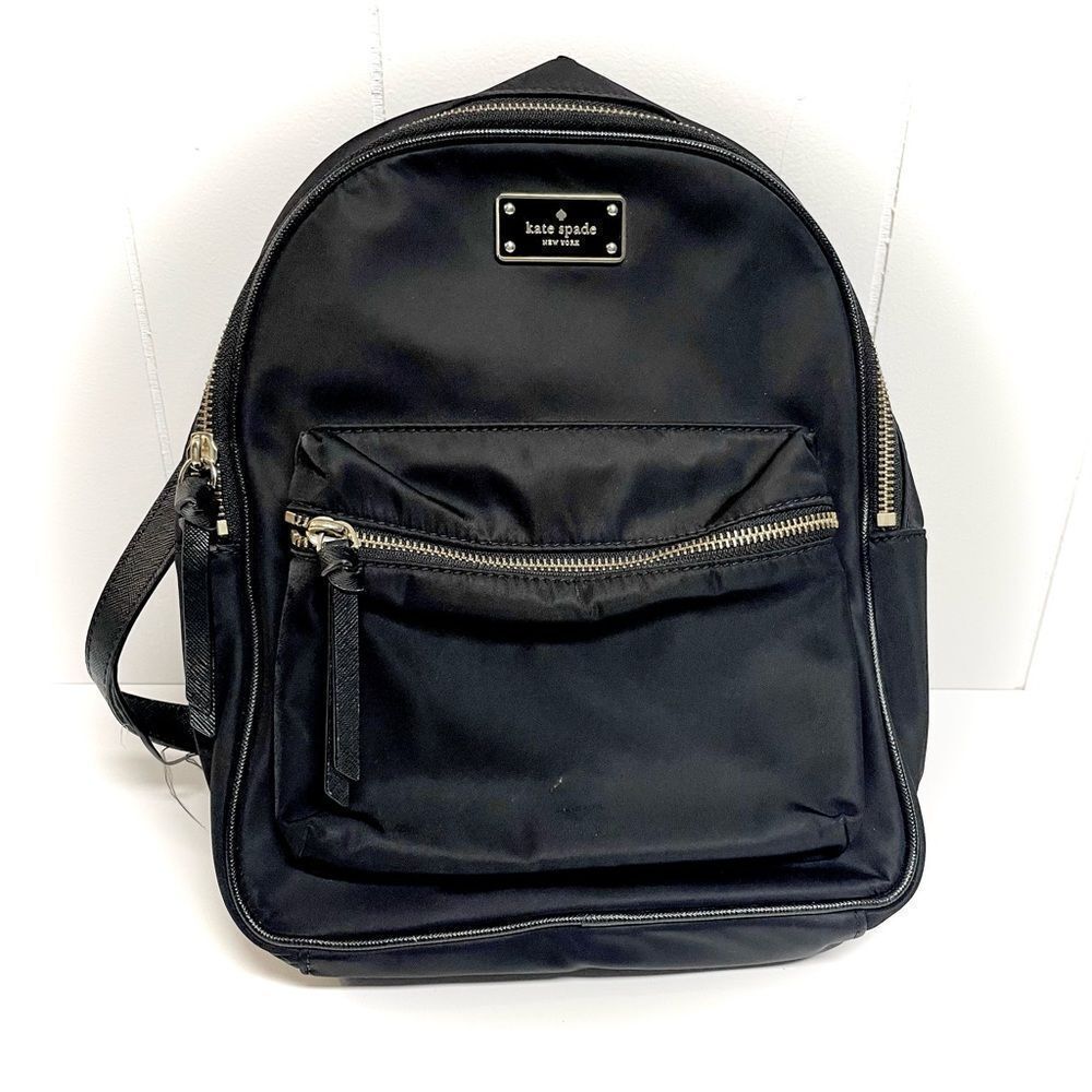kate spade Black Nylon Backpack with Gold Hardware